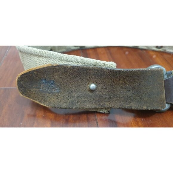 RRL by RALPH LAUREN Size 30 Brown Khaki Studded Leather Canv - Picture 4 of 9